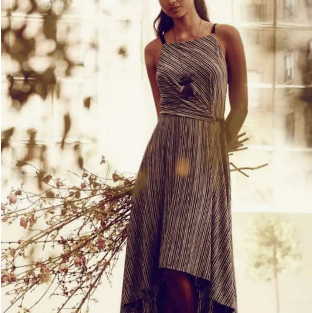 NWT sz L ANTHROPOLOGIE SALSOLA DRESS by Maeve, Cute & Comfy High Low Tie waist - Picture 1 of 10